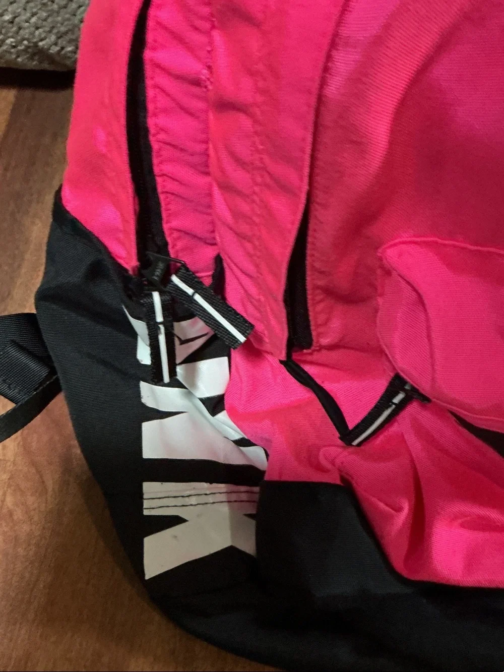 PINK Victoria's Secret Hot Pink and Black Backpack used